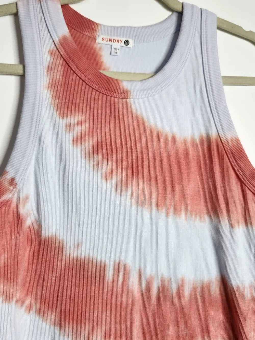 Sundry Umbrella Stripe Tie Dye Crewneck Tank Top Skort Womens XL Modal Vacation